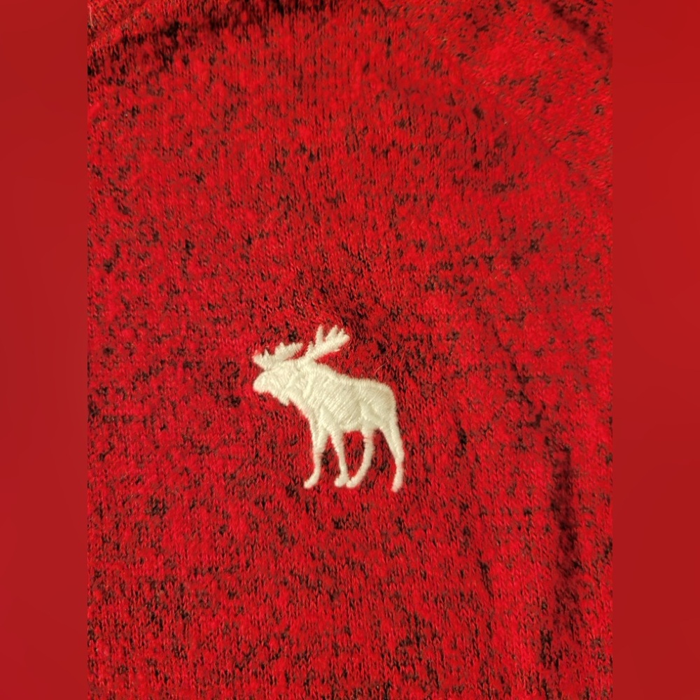 🎄🎁Abercrombie Kids Heathered Red Long Sleeve Shirt Christmas Holiday Festive Fun - Picture 2 of 8